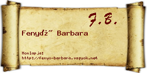 Fenyő Barbara névjegykártya